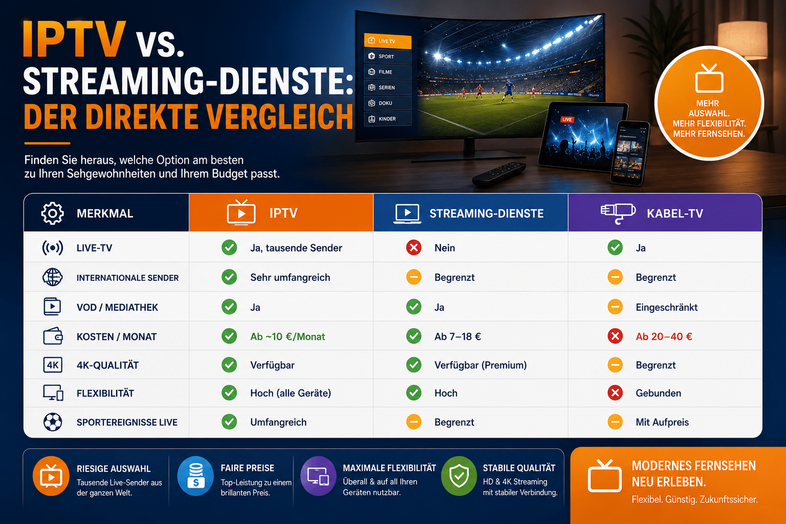 Beste IPTV Anbieter Deutschland